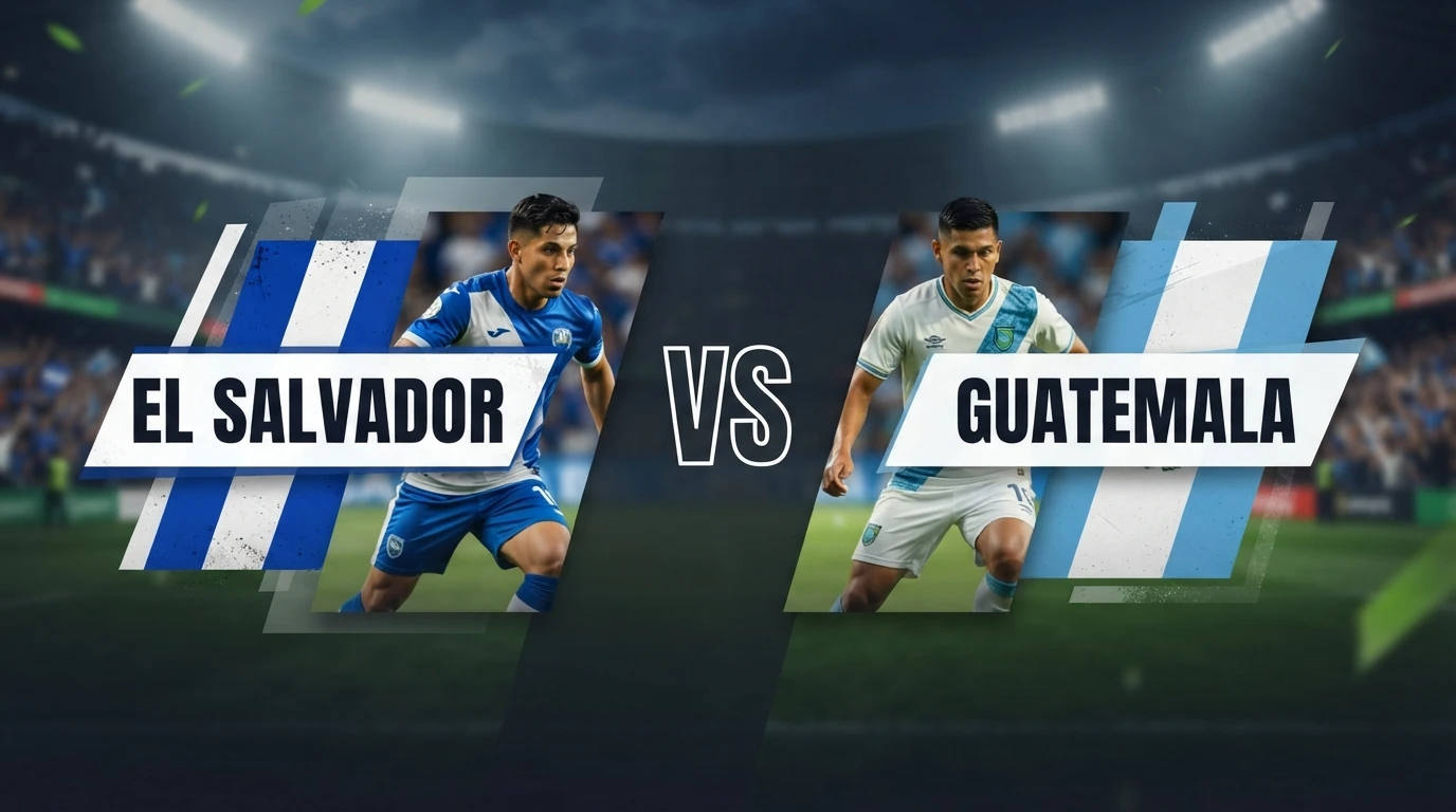 El Salvador vs Guatemala football matchup graphic